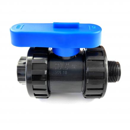 Кран ПНД 25 - 1/2"ВР х 3/4"НР