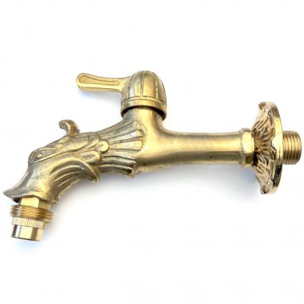 Кран BOUTTE латунный "Дракон" с носиком в виде головы дракона, 1/2"